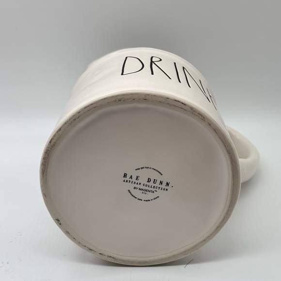 Rae Dunn DRINK White Ceramic Large Pitcher Vase - Picture 5 of 5